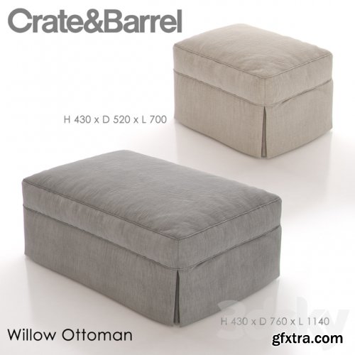 CRATE and BARREL WILLOW Ottoman