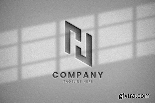 Realistic embossed logo mockup