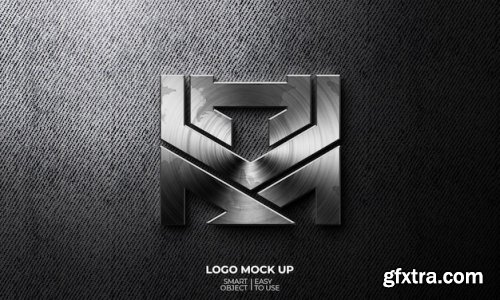 Steel silver logo mockup