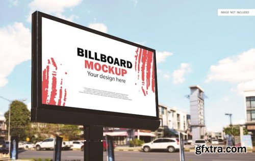 Large white blank billboard mockup