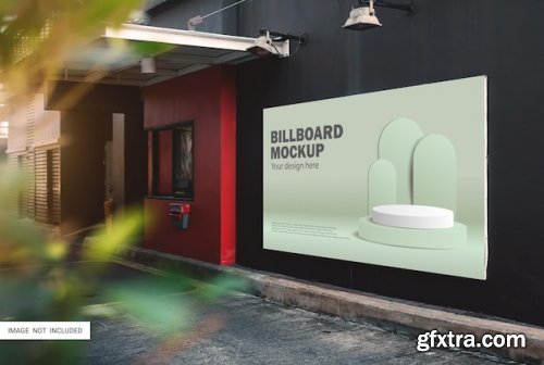 Large white blank billboard mockup