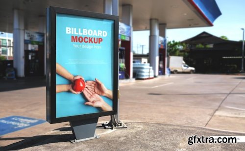 Large white blank billboard mockup