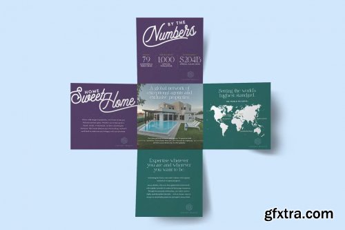 Real Estate Square Folded Cross Brochure