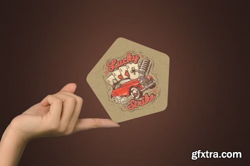 Clean Hand Balance Coaster Mockups x4