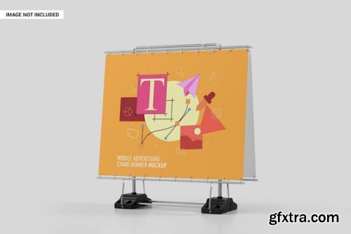 Mobile advertising stand banner 