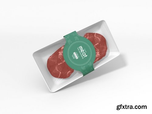 Raw meat tray box packaging mockup