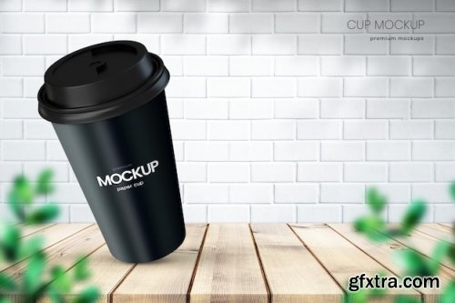 Realistic paper coffee cup