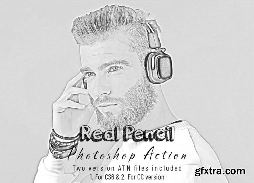 CreativeMarket - Real Pencil Photoshop Action 7226061