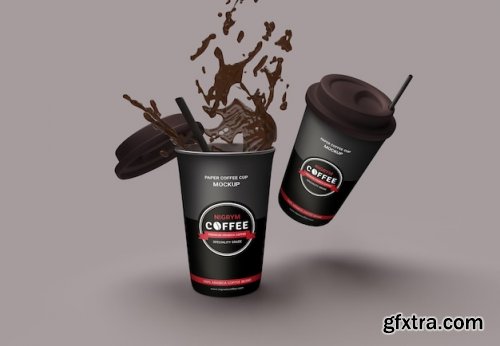 Clean paper coffee cup mockup