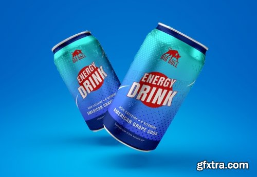 Energy drink can mockup design