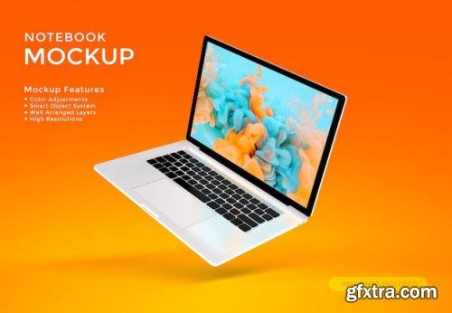 Elegant isolated laptop mockup