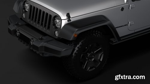 Cgtrader - Jeep Wrangler Unlimited Willys Wheeler JK 2017 3D Model