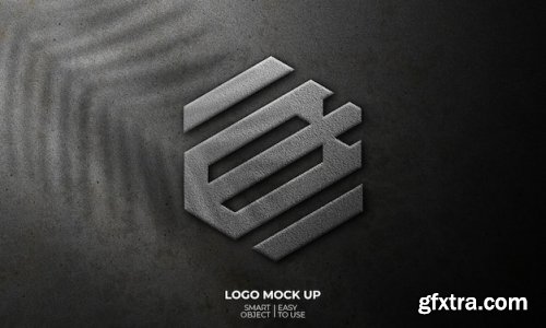 Silver texture logo mockup