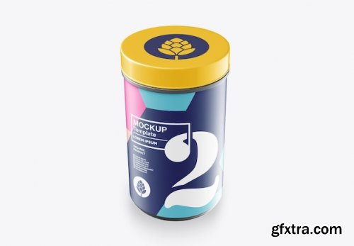 Plastic protein jar mockup