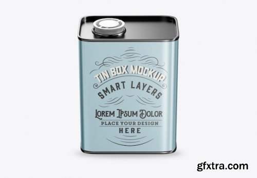 Colored oil tin mockup