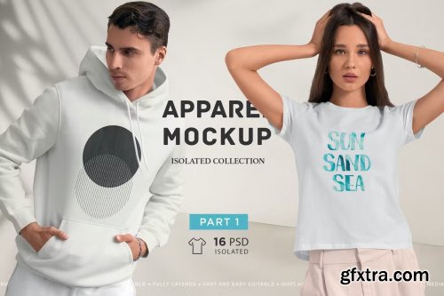 Isolated Apparel MockUps Collection Part 1