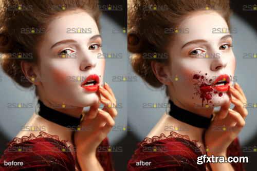 Blood Splatter Photoshop Overlay V7