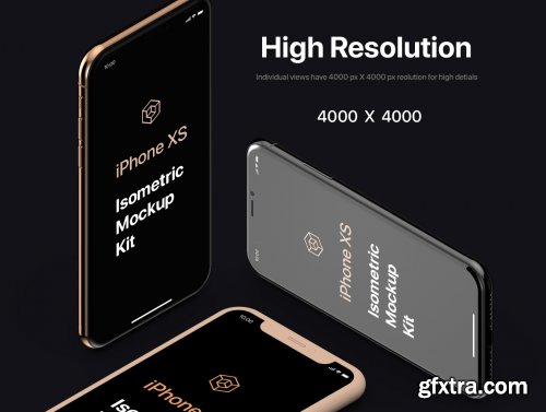 iPhone XS Isometric Mockup Kit