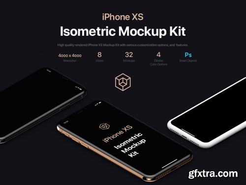 iPhone XS Isometric Mockup Kit