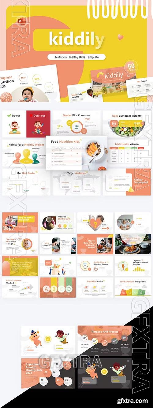 Kiddily Healthy Food PowerPoint Template V6W2R92