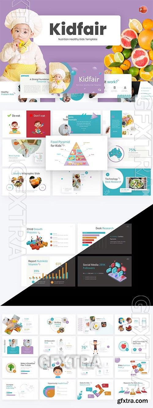 Kidfair Healthy Food PowerPoint Template XS866HN