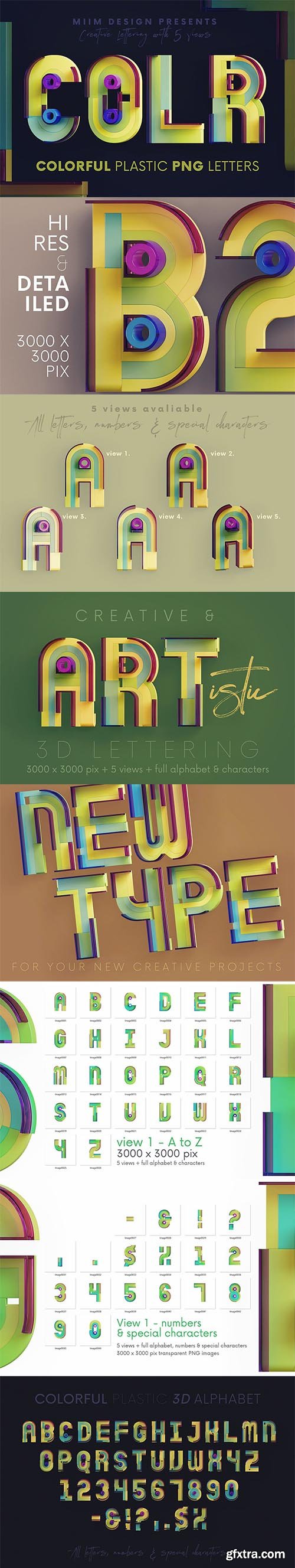 CreativeMarket - Colorful Plastic - 3D Lettering 7079811