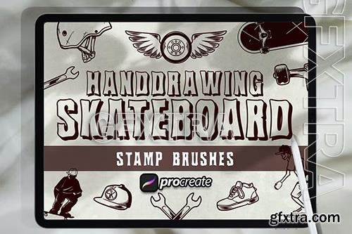 Hand Drawing Skateboard Brush Stamp 3R2KEST