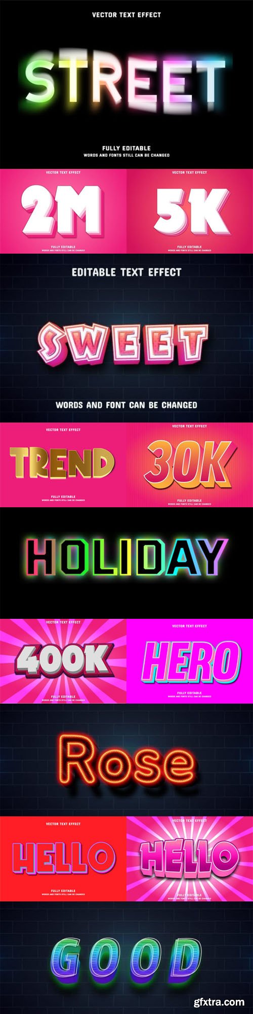 20+ Editable Text Effects For Photoshop & Illustrator