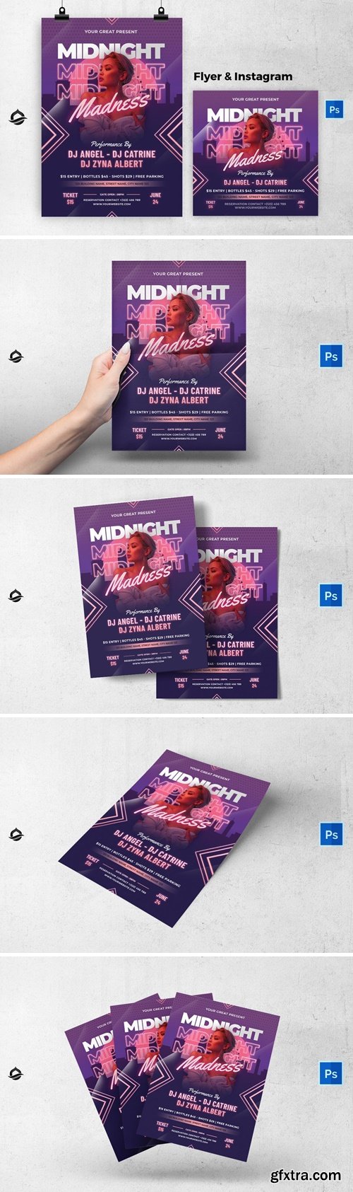 Midnight Madness Party Flyer & Instagram Post