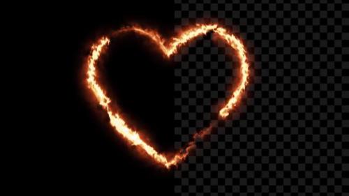 Videohive - Burning Heart Symbol - 28462494 - 28462494