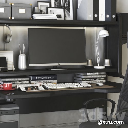 IKEA workplace set with FREDDE desk and MARKUS chair