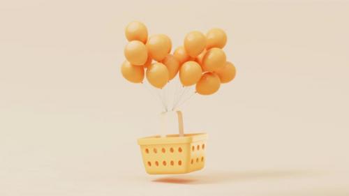 Videohive - Shopping basket with balloons - 38102016 - 38102016