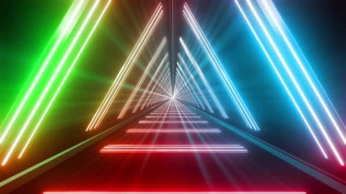 Videohive - 4k Colored Triangular Tunnel - 38108957 - 38108957