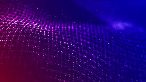 Videohive - Abstract motion background of shining particles. Digital signature with wave particles, sparkle. - 38111807 - 38111807