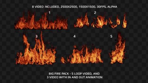 Videohive - Big Fire Pack - Fire With Loop And In-Out Animation On Alpha - 38118252 - 38118252