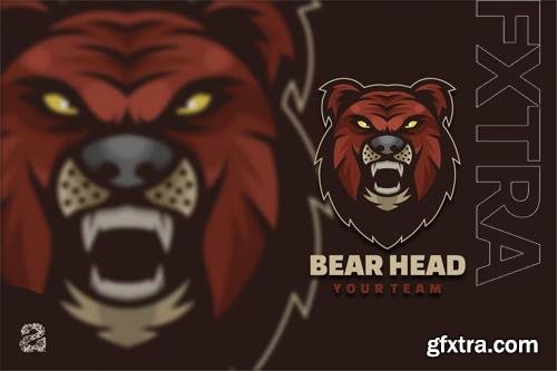 Bear Head Character Mascot Logo