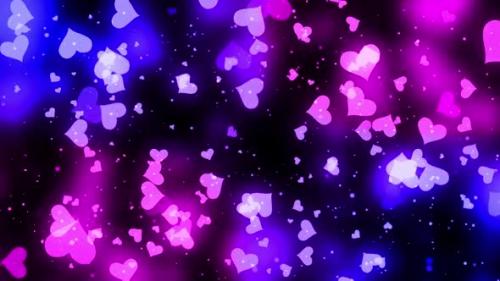 Videohive - Romantic Pink Blue Hearts Are Glowing - 38060894 - 38060894