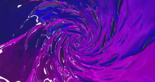 Videohive - Rotation of the Blades of an Abstract Funnel of Shiny Caramel in Neon Colors of Purple and Blue - 38106214 - 38106214