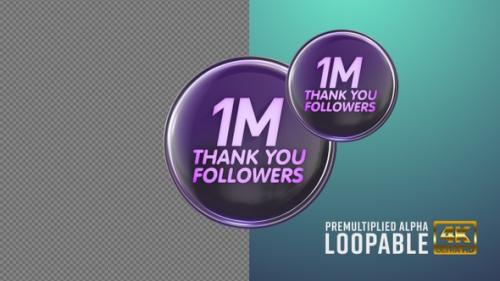 Videohive - 1M Thank You Badge Looping with Alpha Channel - 38022830 - 38022830