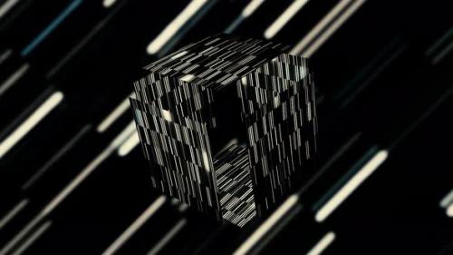 Videohive - Mysterious 3D cube is revealed in virtual space - 38023372 - 38023372