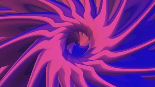 Videohive - Pink and Blue Hypnotic Tunnel with Abstract 3D Blades Flowing Into the Round Center - 38023822 - 38023822