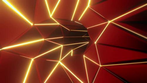Videohive - Flying Through an Abstract Colorful Tunnel of Neon Triangular Silhouettes Seamless Loop - 38023873 - 38023873