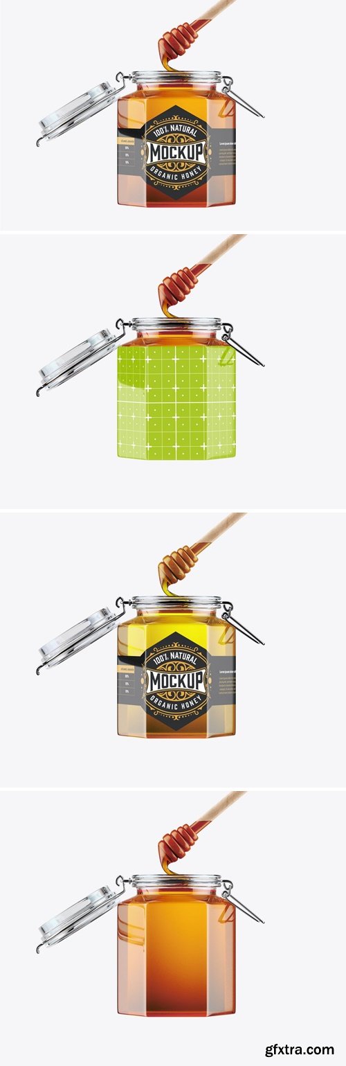 Classic Honey Glass Jar Mockup 3T8NX6Q