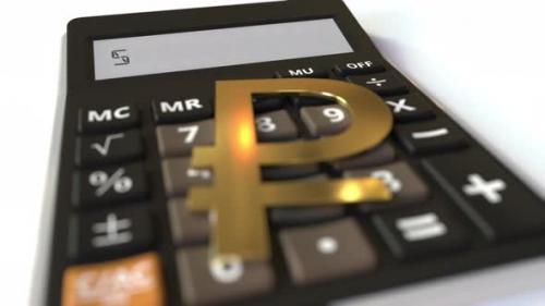 Videohive - SAVINGS Text on Calculator Display and Ruble Currency Symbol - 38023960 - 38023960