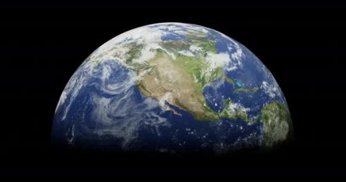 Videohive - Planet earth from space in front view. Realistic world globe spinning slowly animation. Camera over - 38027666 - 38027666