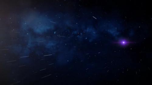 Videohive - A purple orb travels at warp speed through space towards then past the camera. - 38027883 - 38027883