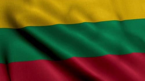 Videohive - Lithuania Satin Flag. Waving Fabric Texture of the Flag of Lithuania, Real Texture Waving Flag of th - 38028446 - 38028446