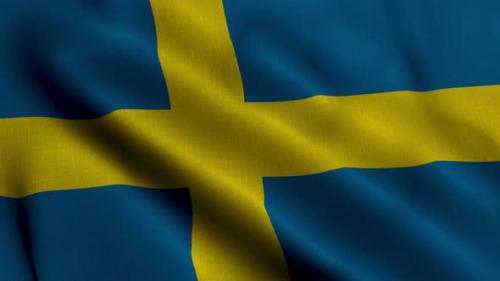 Videohive - Sweden Satin Flag. Waving Fabric Texture of the Flag of Sweden, Real Texture Waving Flag of the Swed - 38028649 - 38028649