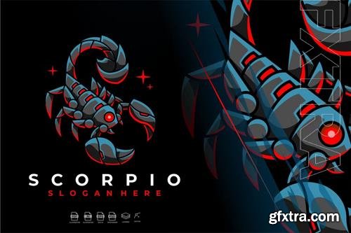 Modern Mecha Robotic Zodiac Scorpio Logo Design