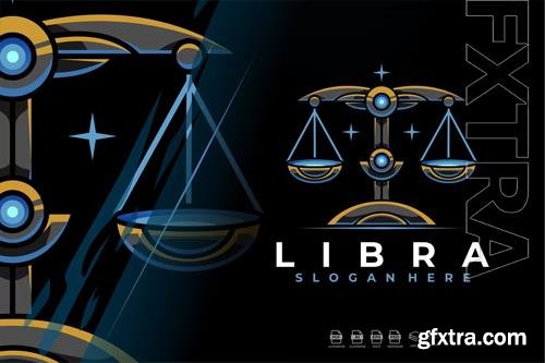 Modern Mecha Robotic Zodiac Libra Logo Design